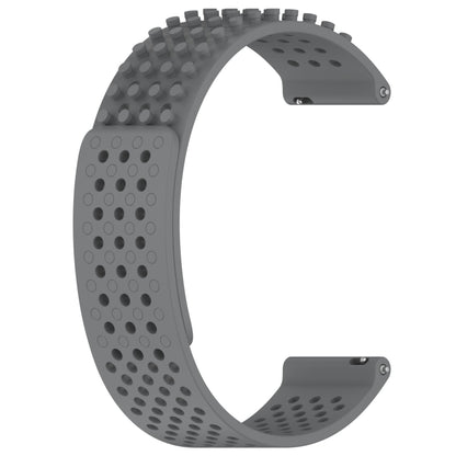 For Amazfit GTR 3 Pro 22mm Holes Breathable 3D Dots Silicone Watch Band(Grey) - Watch Bands by PMC Jewellery | Online Shopping South Africa | PMC Jewellery