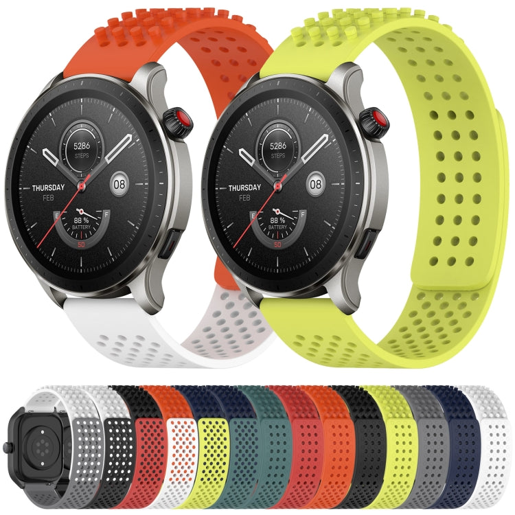 For Amazfit GTR 2 22mm Holes Breathable 3D Dots Silicone Watch Band(Lime Green) - Watch Bands by PMC Jewellery | Online Shopping South Africa | PMC Jewellery