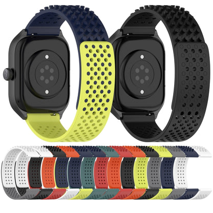 For Amazfit GTR 4 Pro 22mm Holes Breathable 3D Dots Silicone Watch Band(Black+Red) - Watch Bands by PMC Jewellery | Online Shopping South Africa | PMC Jewellery