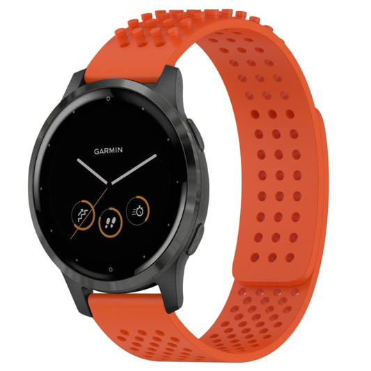 For Garmin Vivoactive 4 22mm Holes Breathable 3D Dots Silicone Watch Band(Orange) - Watch Bands by PMC Jewellery | Online Shopping South Africa | PMC Jewellery