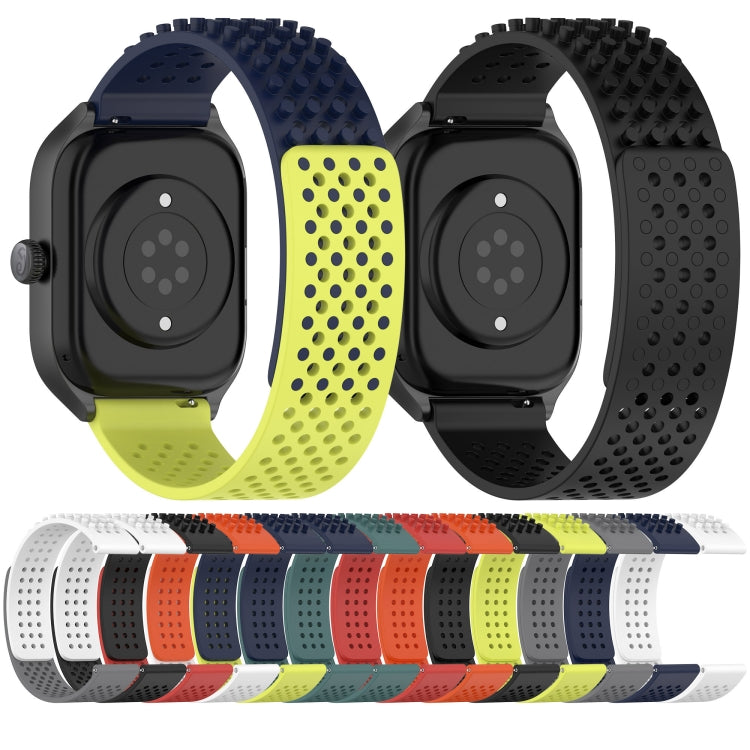 For Garmin Forerunner 255 Music 22mm Holes Breathable 3D Dots Silicone Watch Band(Olive Green) - Watch Bands by PMC Jewellery | Online Shopping South Africa | PMC Jewellery
