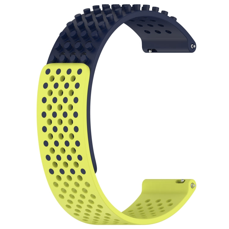 For SUUNTO 5 Peak 22mm Holes Breathable 3D Dots Silicone Watch Band(Midnight Blue+Lime Green) -  by PMC Jewellery | Online Shopping South Africa | PMC Jewellery