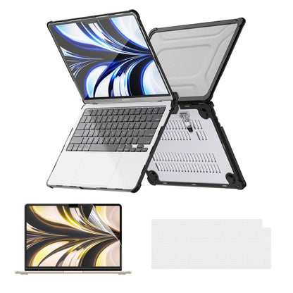 For MacBook Air 13.6 2022/2024  A2681 (M2) / A3113  (M3) ENKAY Hat-Prince 3 in 1 Protective Bracket Case Cover Hard Shell with TPU Keyboard Film / PET Screen Protector, Version:EU(Black) - MacBook Air Cases by ENKAY | Online Shopping South Africa | PMC Jewellery | Buy Now Pay Later Mobicred