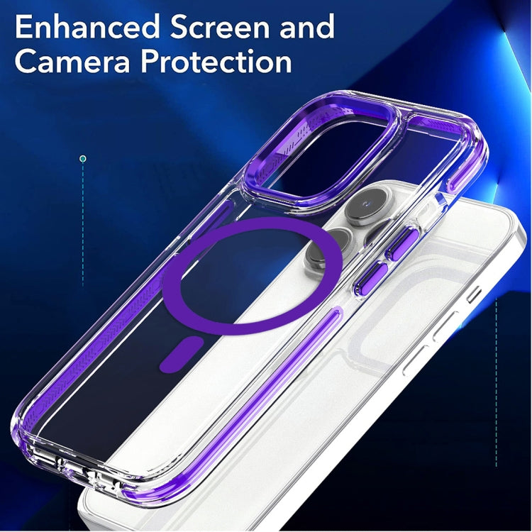 For iPhone 13 Pro Max Dual-color MagSafe TPU Hybrid Clear PC Shockproof Phone Case(Orange) - iPhone 13 Pro Max Cases by PMC Jewellery | Online Shopping South Africa | PMC Jewellery