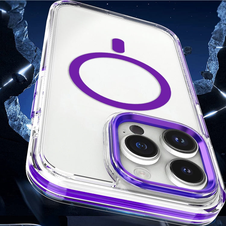 For iPhone 14 Pro Max Dual-color MagSafe TPU Hybrid Clear PC Shockproof Phone Case(White) - iPhone 14 Pro Max Cases by PMC Jewellery | Online Shopping South Africa | PMC Jewellery