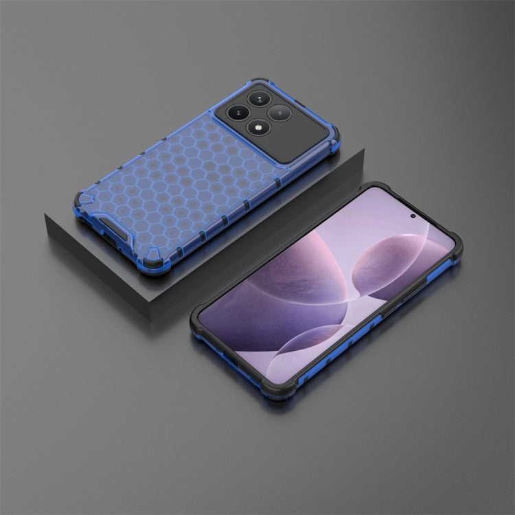 For Redmi K70 Shockproof Honeycomb Phone Case(Blue) - Xiaomi Cases by PMC Jewellery | Online Shopping South Africa | PMC Jewellery | Buy Now Pay Later Mobicred