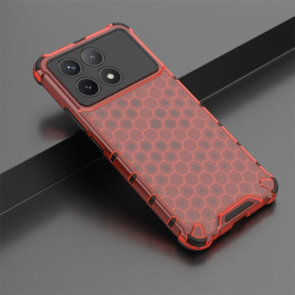 For Redmi K70 Pro Shockproof Honeycomb Phone Case(Red) - K70 Pro Cases by PMC Jewellery | Online Shopping South Africa | PMC Jewellery | Buy Now Pay Later Mobicred