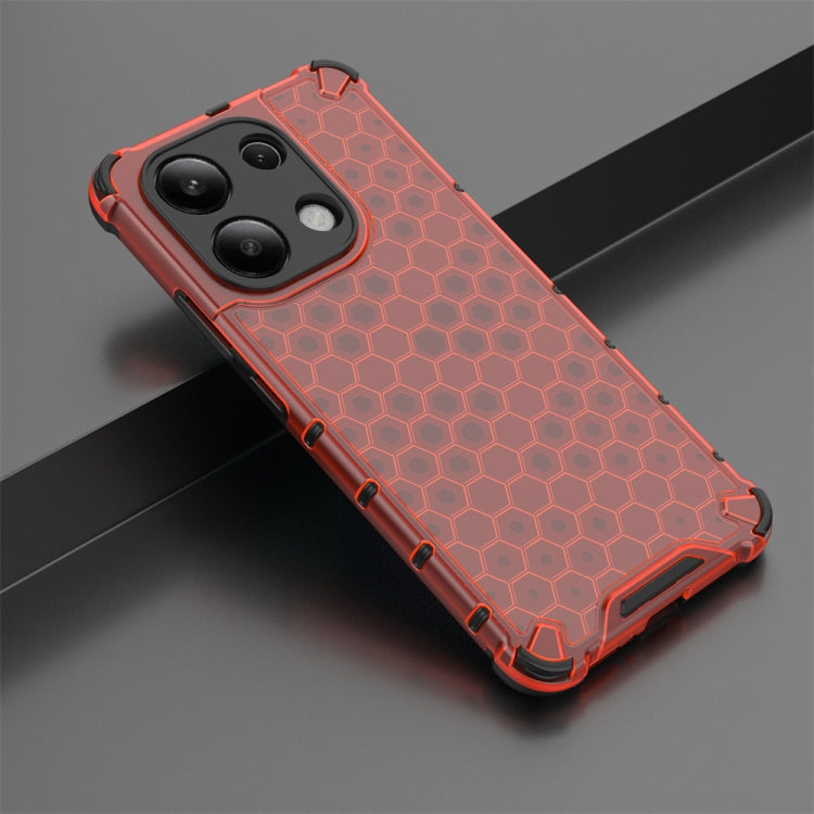 For Redmi Note 13 4G Global Shockproof Honeycomb Phone Case(Red) - Xiaomi Cases by PMC TechLife | Online Shopping South Africa | PMC TechLife | Buy Now Pay Later Mobicred