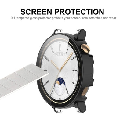 For Huawei Watch GT 4 41mm ENKAY Hat-Prince Full Coverage PC + Tempered Film Integrated Watch Protective Case(Ivory White) - Watch Cases by ENKAY | Online Shopping South Africa | PMC Jewellery | Buy Now Pay Later Mobicred