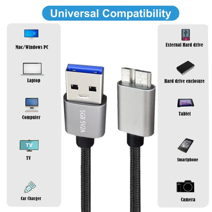 JUNSUNMAY USB 3.0 Male to Micro-B Cord Cable Compatible with Samsung Camera Hard Drive, Length:3m - USB Cable by JUNSUNMAY | Online Shopping South Africa | PMC Jewellery | Buy Now Pay Later Mobicred