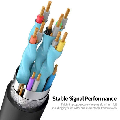 JUNSUNMAY 4K 60Hz HDMI Male to Male HDMI 2.0V Elbow Head Spring Cable, Length:1.2m(Left) - Cable by JUNSUNMAY | Online Shopping South Africa | PMC Jewellery