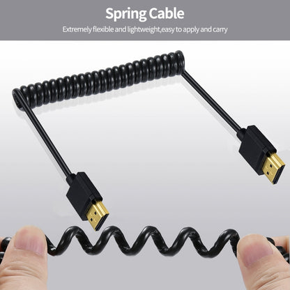 JUNSUNMAY 4K 60Hz HDMI Male to Male HDMI 2.0V Elbow Head Spring Cable, Length:1.2m(Right) - Cable by JUNSUNMAY | Online Shopping South Africa | PMC Jewellery | Buy Now Pay Later Mobicred