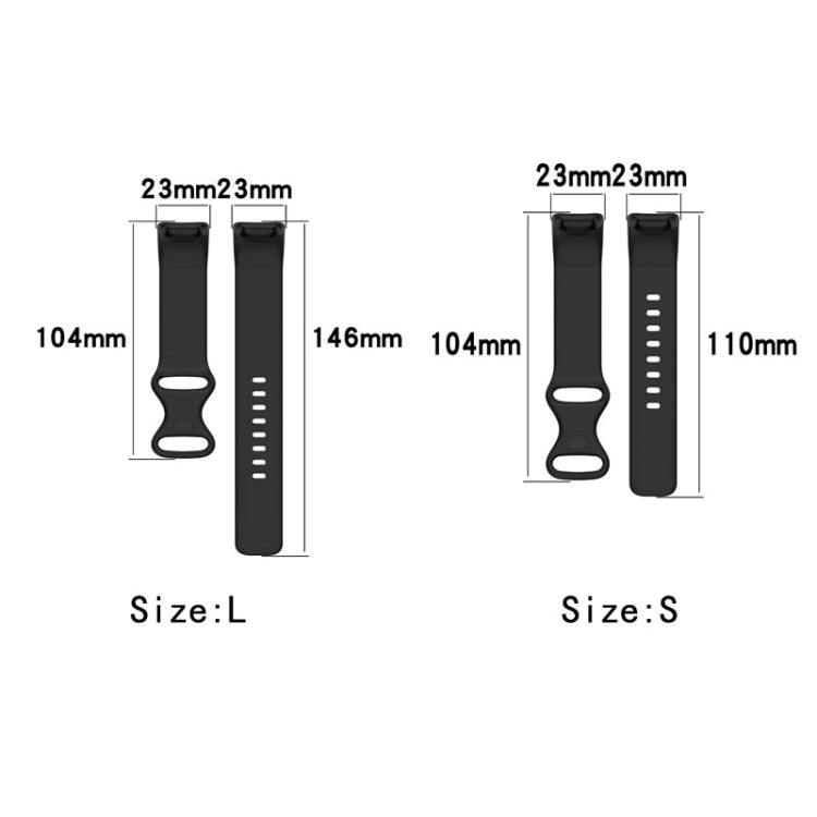 For Fitbit Charge 6 Solid Color Butterfly Buckle Silicone Watch Band, Size:L Size(Black) - Watch Bands by PMC TechLife | Online Shopping South Africa | PMC TechLife | Buy Now Pay Later Mobicred