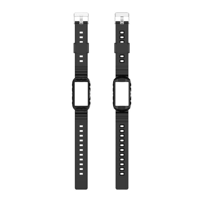 For Fitbit Charge 6 / 5 / 4 / 3 Armor Integrated TPU Watch Band(Black) - Watch Bands by PMC Jewellery | Online Shopping South Africa | PMC Jewellery | Buy Now Pay Later Mobicred