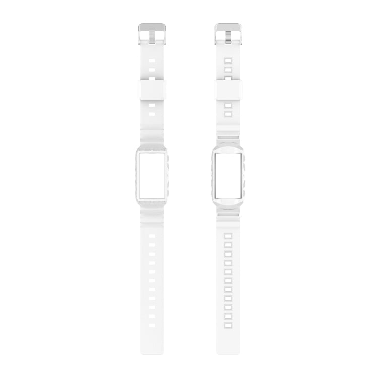 For Fitbit Charge 6 / 5 / 4 / 3 Armor Integrated TPU Watch Band(White) - Watch Bands by PMC TechLife | Online Shopping South Africa | PMC TechLife | Buy Now Pay Later Mobicred