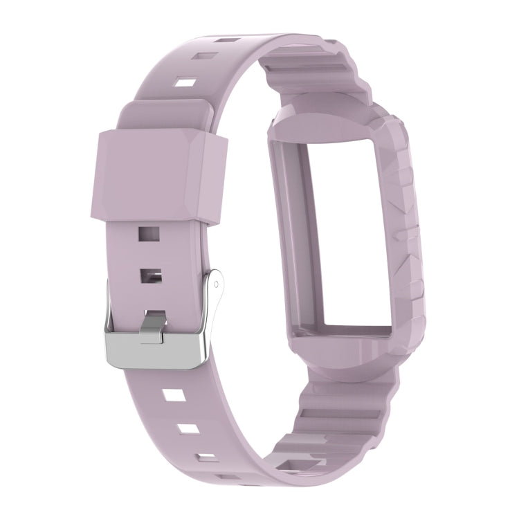 For Fitbit Charge 6 / 5 / 4 / 3 Armor Integrated TPU Watch Band(Light Purple) - Watch Bands by PMC Jewellery | Online Shopping South Africa | PMC Jewellery | Buy Now Pay Later Mobicred