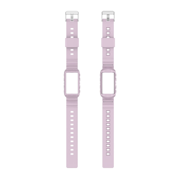 For Fitbit Charge 6 / 5 / 4 / 3 Armor Integrated TPU Watch Band(Light Purple) - Watch Bands by PMC Jewellery | Online Shopping South Africa | PMC Jewellery | Buy Now Pay Later Mobicred