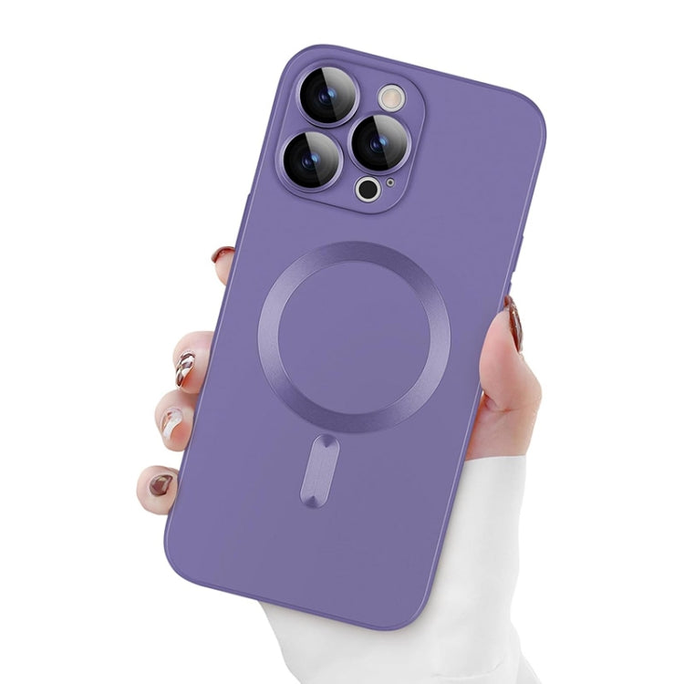 For iPhone 14 Pro ENKAY MagSafe Matte TPU Phone Case with Lens Film(Purple) - iPhone 14 Pro Cases by ENKAY | Online Shopping South Africa | PMC Jewellery