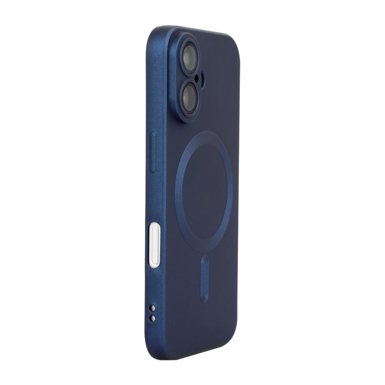 For iPhone 16 Plus ENKAY MagSafe Matte TPU Phone Case with Lens Film(Dark Blue) - free shipping - PMC Jewellery - Order now!