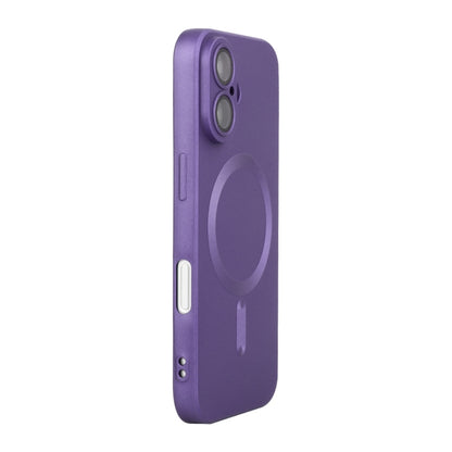 For iPhone 16 ENKAY MagSafe Matte TPU Phone Case with Lens Film(Purple) - iPhone 16 Cases by ENKAY | Online Shopping South Africa | PMC Jewellery | Buy Now Pay Later Mobicred