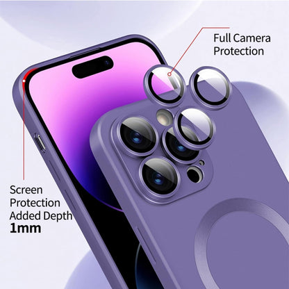 For iPhone 14 Pro ENKAY MagSafe Matte TPU Phone Case with Lens Film(Purple) - iPhone 14 Pro Cases by ENKAY | Online Shopping South Africa | PMC Jewellery