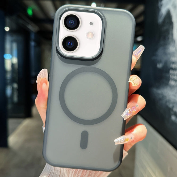 For iPhone 12 Transparent TPU Hybrid PC Magsafe Phone Case(Black) - iPhone 12 / 12 Pro Cases by PMC TechLife | Online Shopping South Africa | PMC TechLife