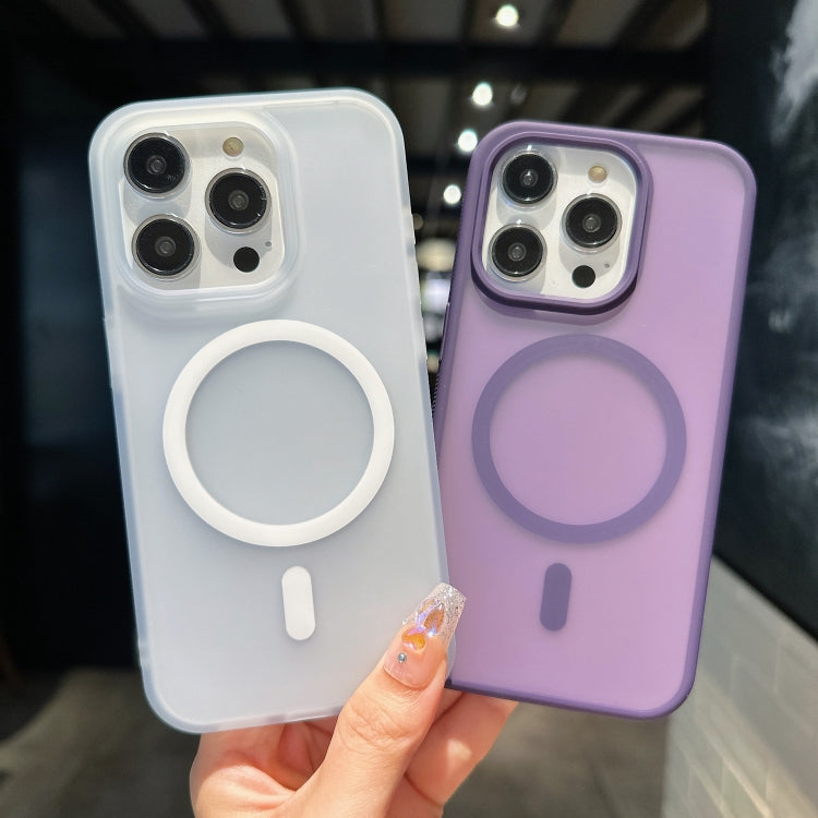 For iPhone 16 Transparent TPU Hybrid PC Magsafe Phone Case(White) - iPhone 16 Cases by PMC TechLife | Online Shopping South Africa | PMC TechLife | Buy Now Pay Later Mobicred