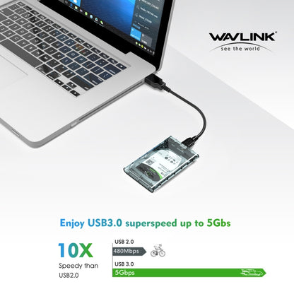 WAVLINK ST239 USB3.0 Transparent SATA External Solid-state SSD 2.5-inch Mobile Hard Disk Case - HDD Enclosure by WAVLINK | Online Shopping South Africa | PMC Jewellery | Buy Now Pay Later Mobicred