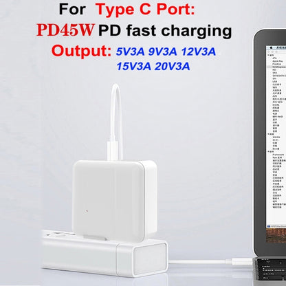 GAN 65W PD45W Dual Type-C+QC3.0 USB Multi Compatible Laptop Adapter EU + US Plug White - Power Supply by PMC Jewellery | Online Shopping South Africa | PMC Jewellery | Buy Now Pay Later Mobicred