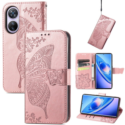 For Blackview A200 Pro Butterfly Love Flower Embossed Leather Phone Case(Rose Gold) - More Brand by PMC Jewellery | Online Shopping South Africa | PMC Jewellery