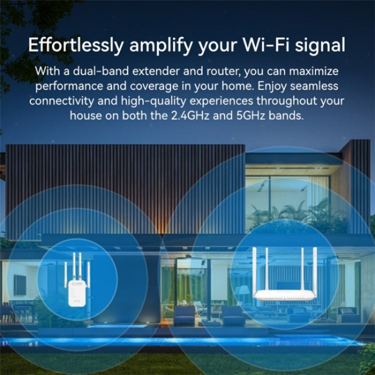 LB-LINK RE1200 1200M Dual Band WiFi Signal Amplifier Booster Wireless Repeater Extender - Broadband Amplifiers by LB-LINK | Online Shopping South Africa | PMC Jewellery | Buy Now Pay Later Mobicred