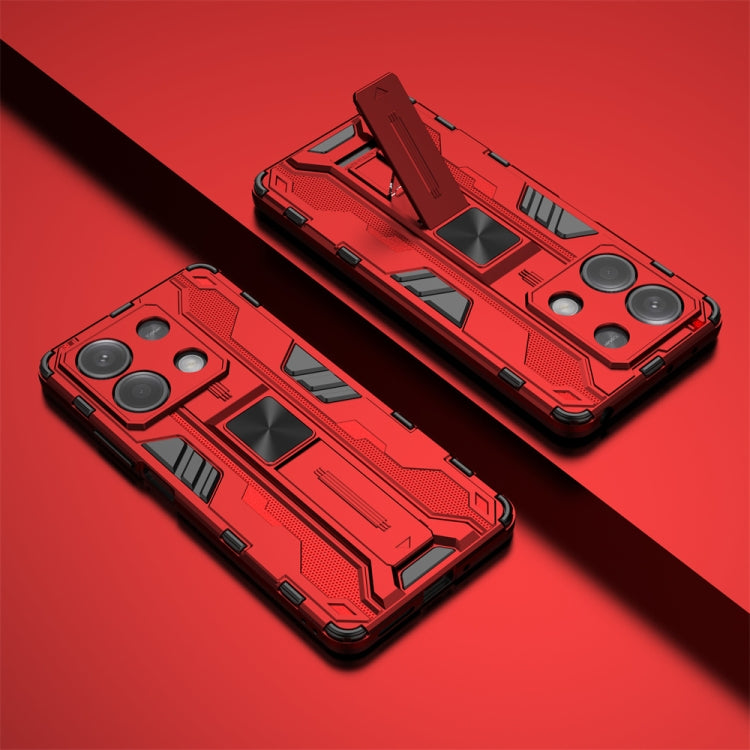 For Redmi Note 13 5G Supersonic Armor PC Hybrid TPU Phone Case(Red) - Note 13 Cases by PMC Jewellery | Online Shopping South Africa | PMC Jewellery | Buy Now Pay Later Mobicred