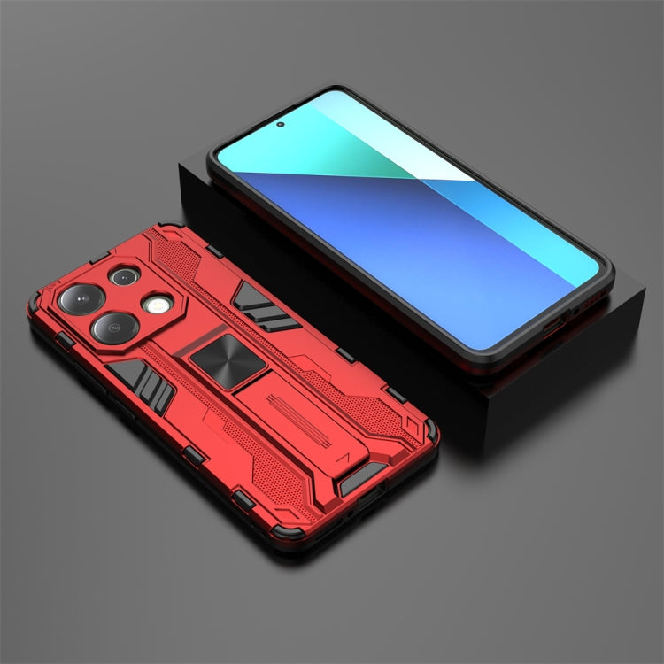 For Redmi Note 13 4G Supersonic Armor PC Hybrid TPU Phone Case(Red) - Note 13 Cases by PMC Jewellery | Online Shopping South Africa | PMC Jewellery | Buy Now Pay Later Mobicred