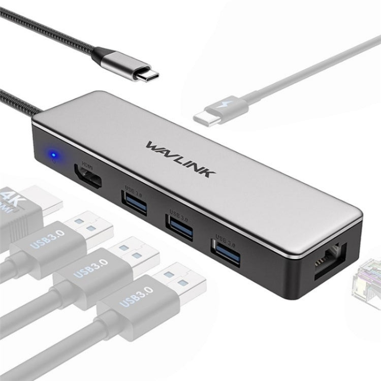 WAVLINK UHP3413 6 in 1 4K Thunderbolt 3 Type-C Devices Hub Adapter USB-C Docking Station - USB HUB by WAVLINK | Online Shopping South Africa | PMC Jewellery | Buy Now Pay Later Mobicred