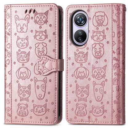 For Blackview A200 Pro Cat and Dog Embossed Leather Phone Case(Rose Gold) - More Brand by PMC Jewellery | Online Shopping South Africa | PMC Jewellery