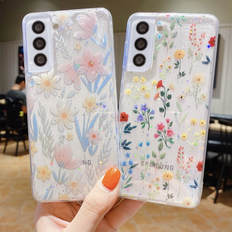 For Samsung Galaxy A55 Fresh Small Floral Epoxy TPU Phone Case(D05 Blue Floral) - Galaxy Phone Cases by PMC Jewellery | Online Shopping South Africa | PMC Jewellery