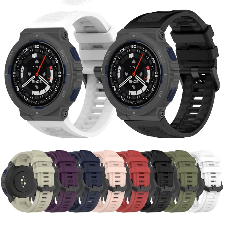 For Amazfit Active Edge A2212 Solid Color Silicone Watch Band(Black) - Watch Bands by PMC Jewellery | Online Shopping South Africa | PMC Jewellery