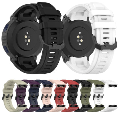 For Amazfit Active Edge A2212 Solid Color Silicone Watch Band(Black) - Watch Bands by PMC Jewellery | Online Shopping South Africa | PMC Jewellery