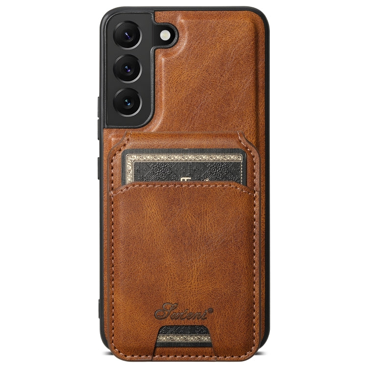 For Samsung Galaxy S22+ 5G Suteni H15  Oil Eax Leather Detachable Wallet Back Phone Case(Brown) - Galaxy S22 5G Cases by Suteni | Online Shopping South Africa | PMC Jewellery | Buy Now Pay Later Mobicred