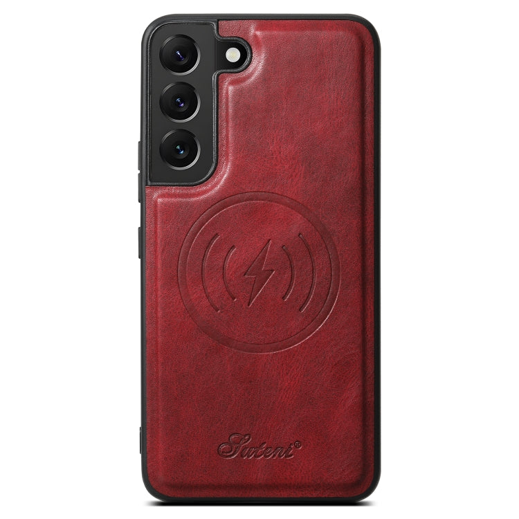 For Samsung Galaxy S22+ 5G Suteni H15 MagSafe Oil Eax Leather Detachable Wallet Back Phone Case(Red) - Galaxy S22 5G Cases by Suteni | Online Shopping South Africa | PMC Jewellery