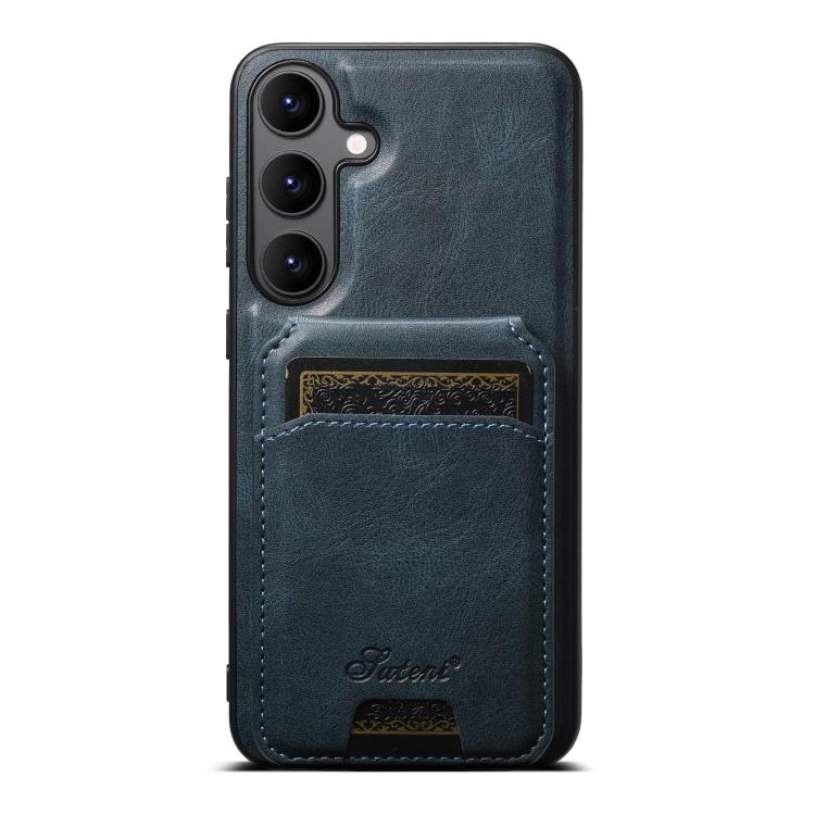 For Samsung Galaxy S25+ 5G Suteni H15  Oil Eax Leather Detachable Wallet Back Phone Case(Blue) - Galaxy S25+ 5G Cases by Suteni | Online Shopping South Africa | PMC Jewellery | Buy Now Pay Later Mobicred