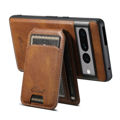 For Google Pixel 8 Pro Suteni H15 Oil Eax Leather Detachable Wallet Back Phone Case(Brown) - Google Cases by Suteni | Online Shopping South Africa | PMC Jewellery | Buy Now Pay Later Mobicred