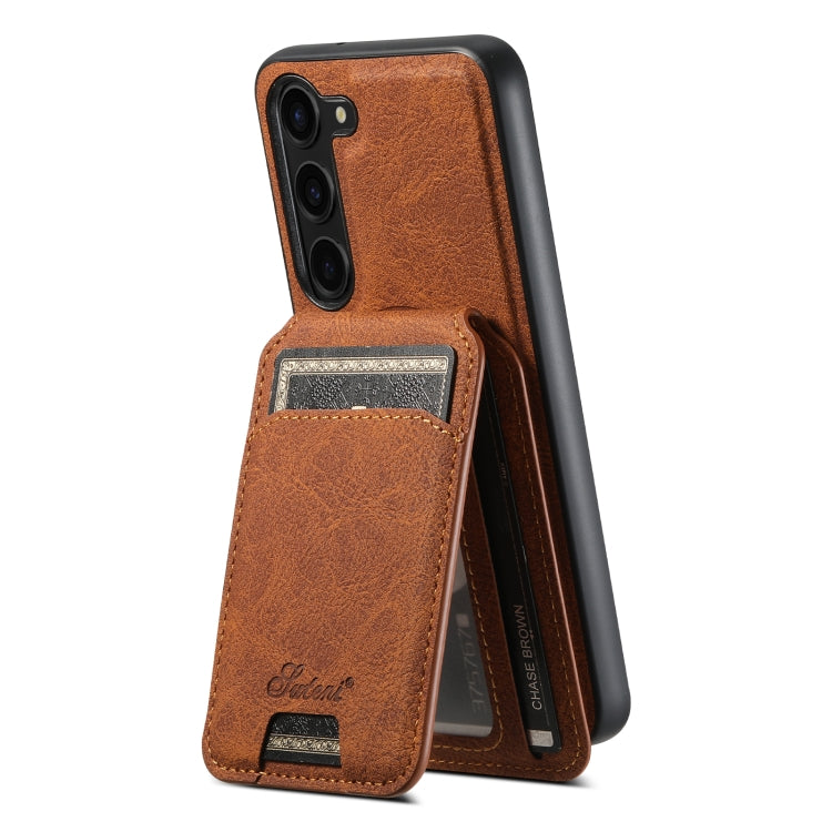 For Samsung Galaxy S24 5G Suteni H16 Litchi Texture Leather Detachable Wallet Back Phone Case(Brown) - Galaxy S24 5G Cases by Suteni | Online Shopping South Africa | PMC Jewellery | Buy Now Pay Later Mobicred