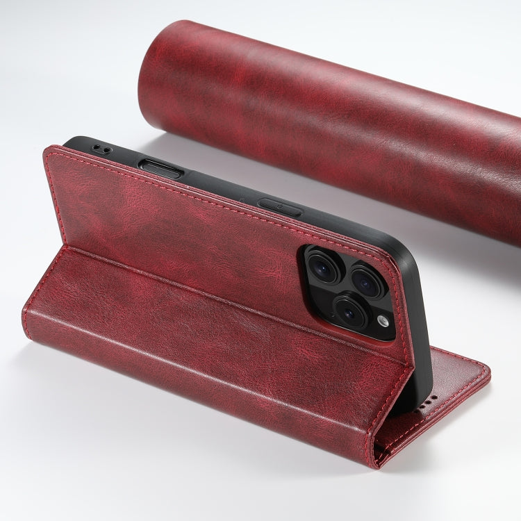 For iPhone 16 Pro Suteni J02 Oil Wax Wallet Leather Phone Case(Red) - iPhone 16 Pro Cases by Suteni | Online Shopping South Africa | PMC Jewellery | Buy Now Pay Later Mobicred