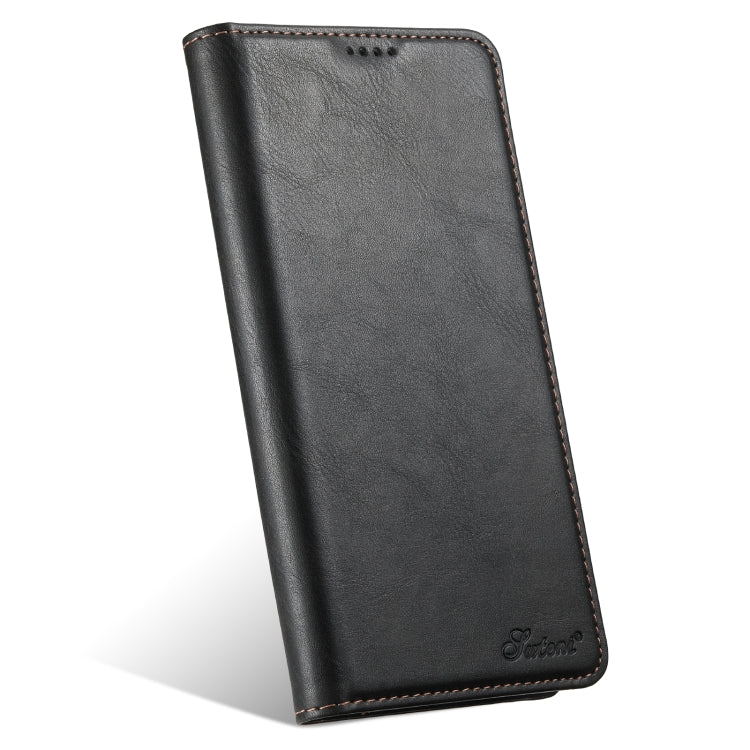 For iPhone 16 Pro Max Suteni J02 Oil Wax Wallet Leather Phone Case(Black) - iPhone 16 Pro Max Cases by Suteni | Online Shopping South Africa | PMC Jewellery | Buy Now Pay Later Mobicred