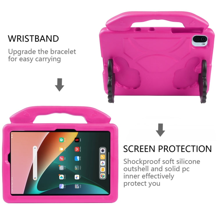 For Samsung Galaxy Tab A9+ 10.95 2023 Thumb Bracket EVA Shockproof Tablet Case(Rose Red) - Galaxy Tab A9+ by PMC Jewellery | Online Shopping South Africa | PMC Jewellery