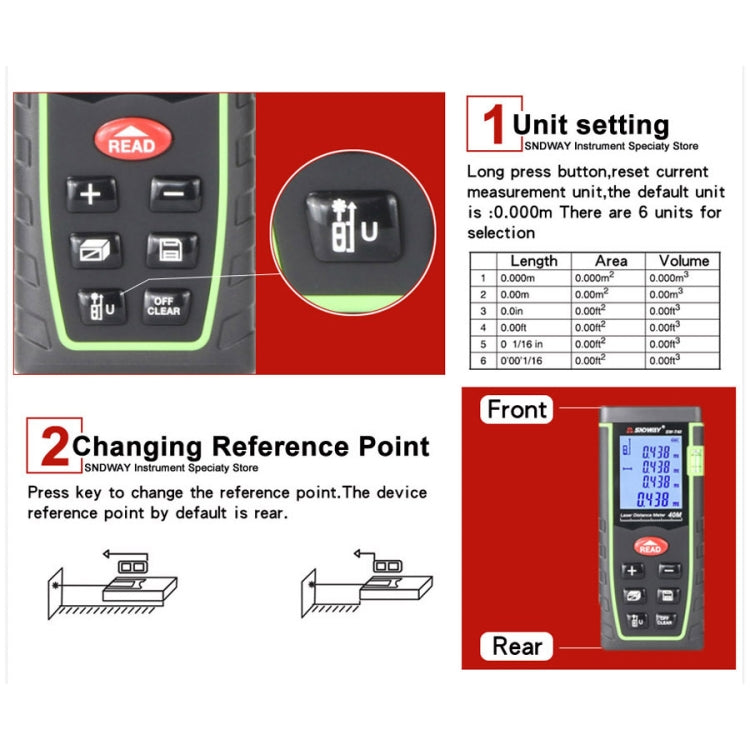 SNDWAY Range Finder Laser Handheld Range Finder SW-T60 - free shipping - PMC Jewellery - Order now!