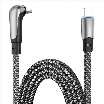 ENKAY PD30W Elbow Type-C to 8 Pin Fast Charging Data Braid Cable with Indicator Light, Length:1.2m - 2 in 1 Cable by ENKAY | Online Shopping South Africa | PMC Jewellery | Buy Now Pay Later Mobicred