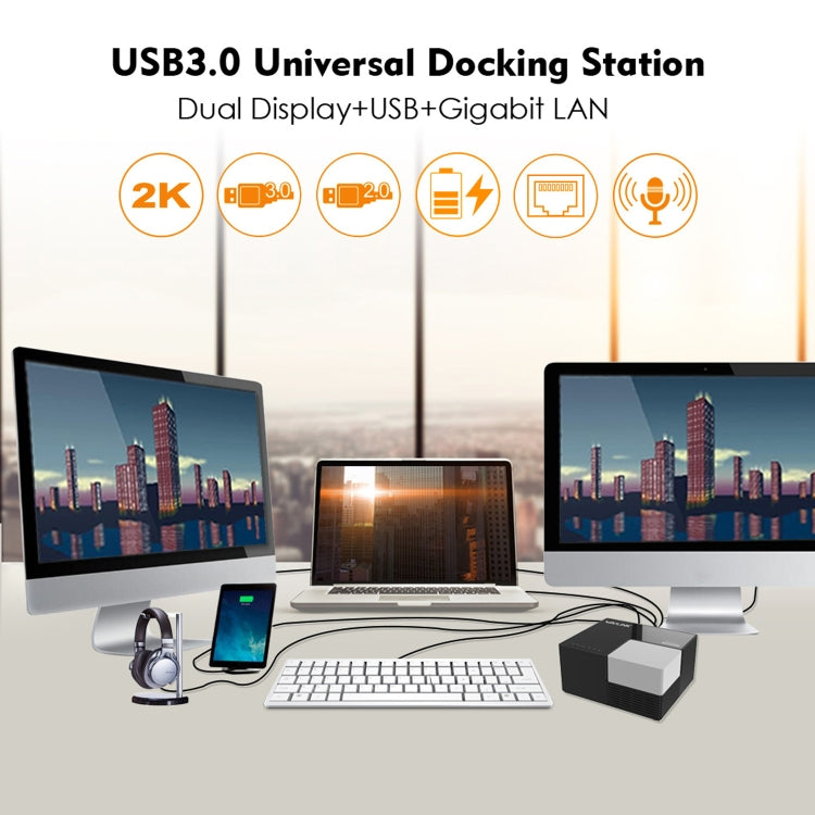 WAVLINK WL-UG39DK3 Fast Charging Gigabit Ethernet Dual Display Video Dock USB 3.0 Hub, Plug:AU Plug -  by WAVLINK | Online Shopping South Africa | PMC Jewellery | Buy Now Pay Later Mobicred