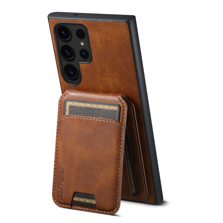 For Samsung Galaxy S24+ 5G Suteni H02 Leather Wallet Stand Back Phone Case(Brown) - Galaxy S24+ 5G Cases by Suteni | Online Shopping South Africa | PMC Jewellery | Buy Now Pay Later Mobicred